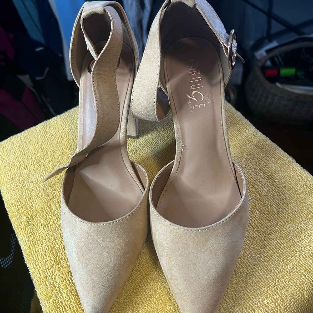 Rouge Beige Ankle Strap Heels